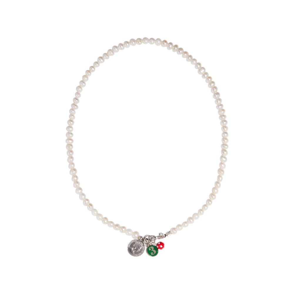 P.S(pearl shell) / piercing necklace / Green