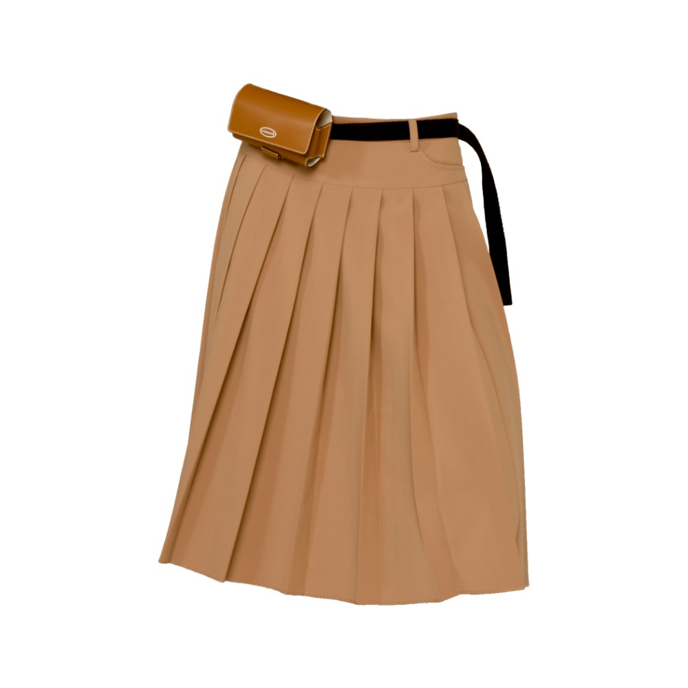 Tri / Swing pleats skirt / Beige