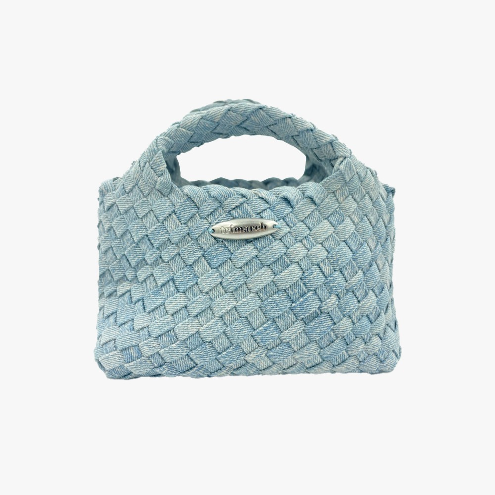 Tri / Denim weave tote bag / blue