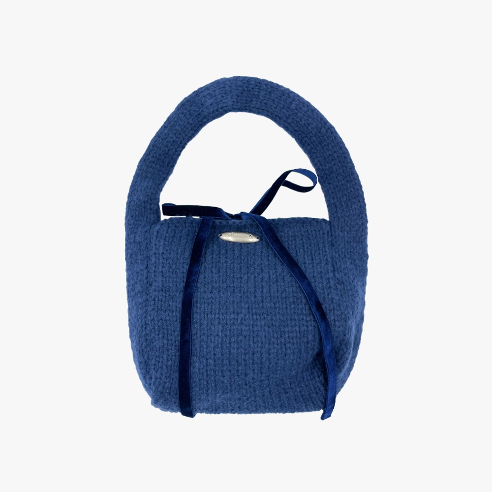 Tri / Creamy knit tote bag / Navy