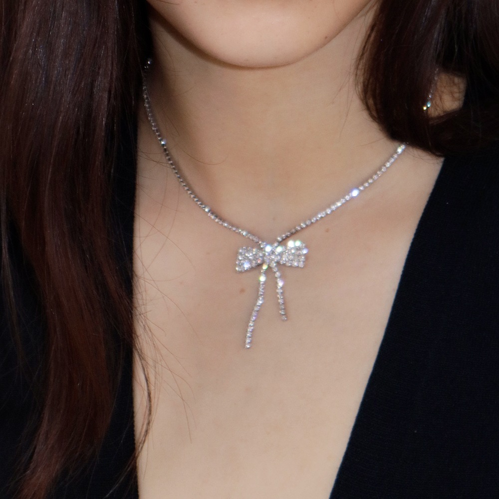 Tri / Sparkling necklace / silver ( 4/8 주문 시 4/29 판매 배송 예정 )