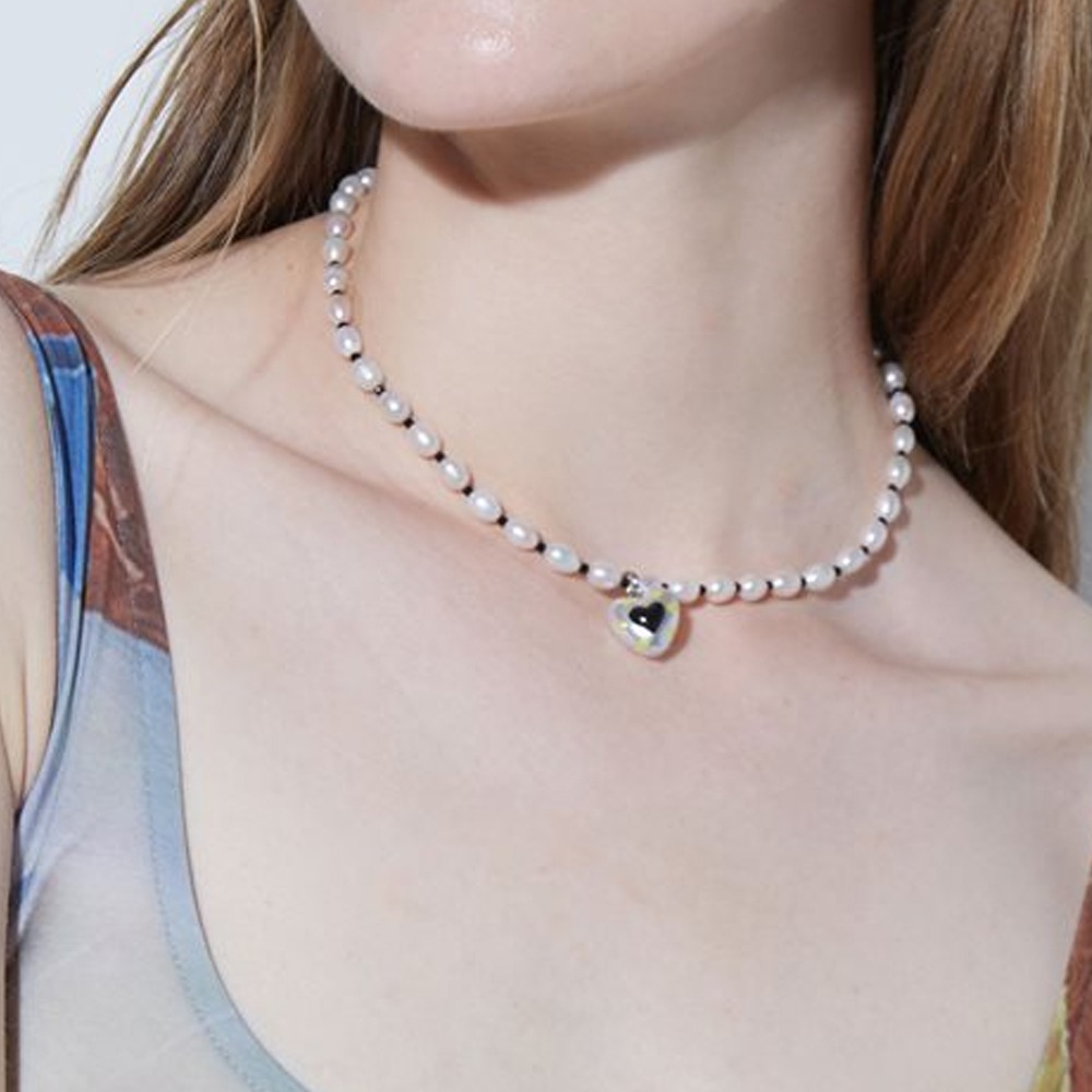P.S(Pearl shell) / Crush Necklace / Black
