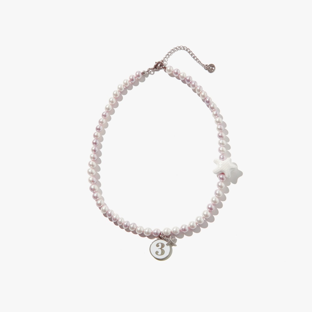 P.S(Pearl shell) / Sea star necklace / White
