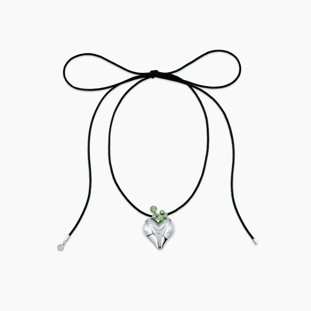 Tri / Satin Ribbon Luv Necklace / Black